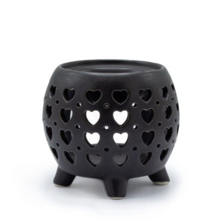 Brûleur à huile Squat Pot Multi Hearts - Noir mat