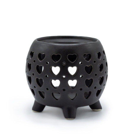Brûleur à huile Squat Pot Multi Hearts - Noir mat