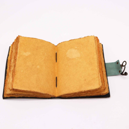 Carnet de notes en cuir à bords frangés « Bouddha Seven Chakra » (7 x 5 po)