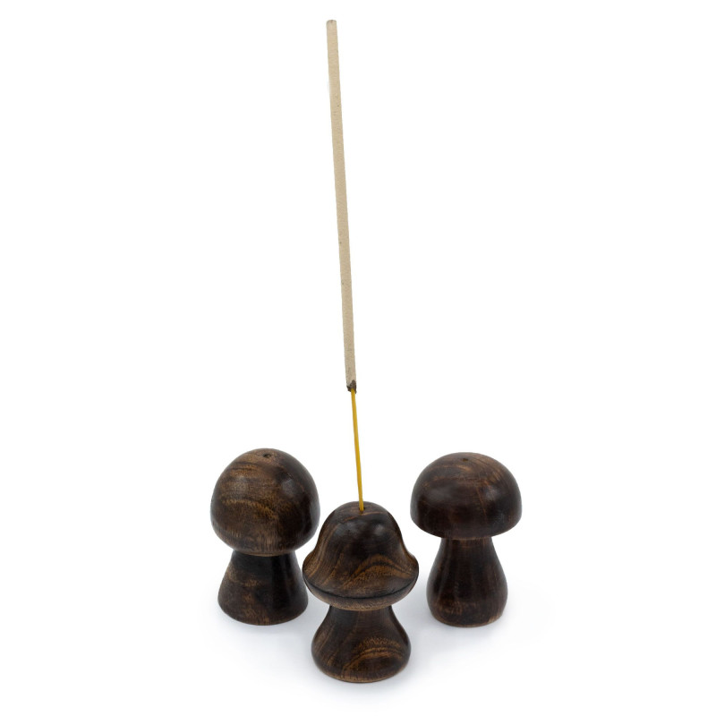 Lot de 3 mini champignons d'encens (8 cm 7 cm 6,5 cm)
