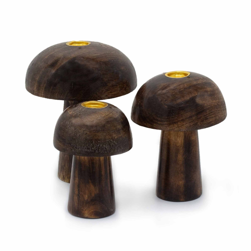 Lot de 3 cônes d'encens Champignons ((10cm 9cm 8cm)