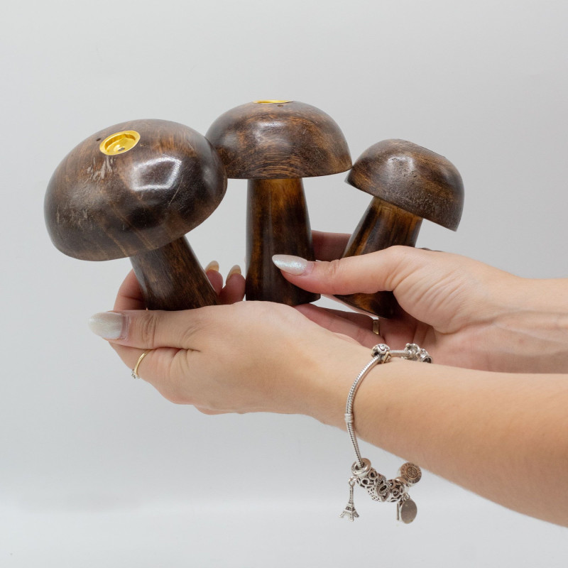 Lot de 3 cônes d'encens Champignons ((10cm 9cm 8cm)