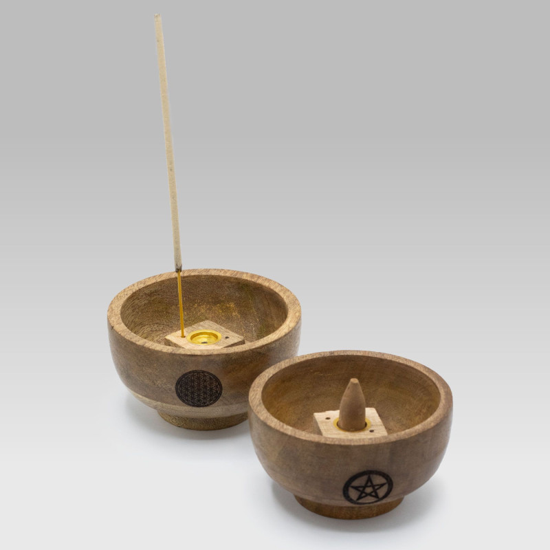 Petit bol rituel porte-cône d'encens 11 x 6 cm (assorti ésotérique)