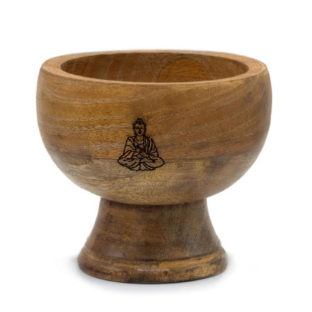 Grand bol rituel porte-cône d'encens 11 x 10 cm - Bouddha