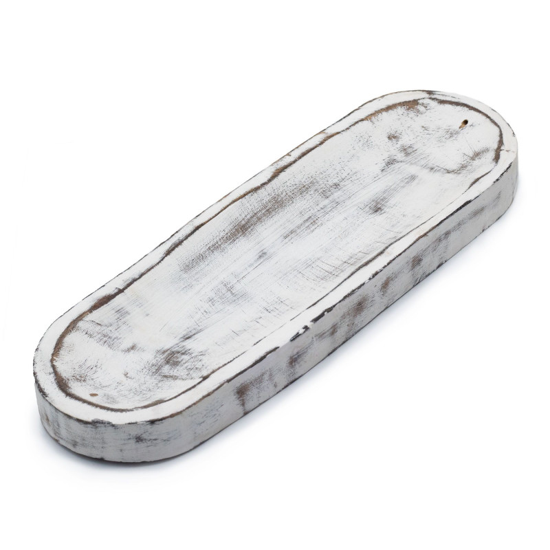Grand plateau à encens 30 x 10 cm - Blanchiment classique