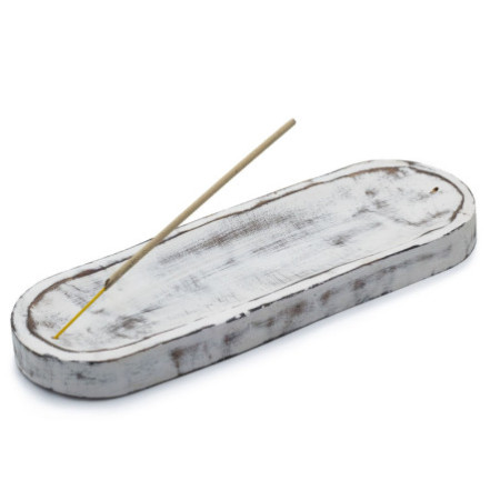Grand plateau à encens 30 x 10 cm - Blanchiment classique