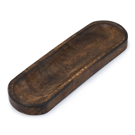Grand plateau à encens 30 x 10 cm - Bois de manguier classique