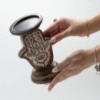 Bougeoir en bois de manguier - Hamsa - Petit 18x11cm