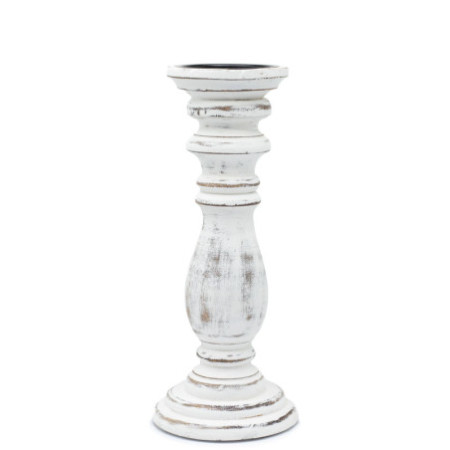 Bougeoir classique - Blanchi à la chaux - 30 x 10 cm - Moyen