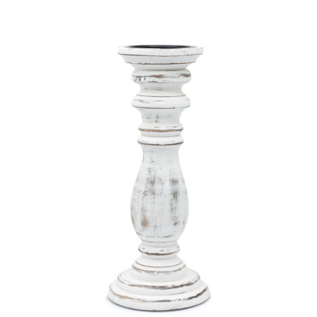 Bougeoir classique - Blanchi à la chaux - 30 x 10 cm - Moyen
