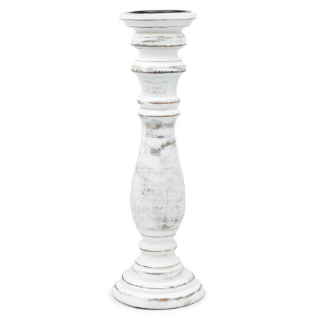Bougeoir classique - Blanchi à la chaux - 37 x 10 cm - Grand