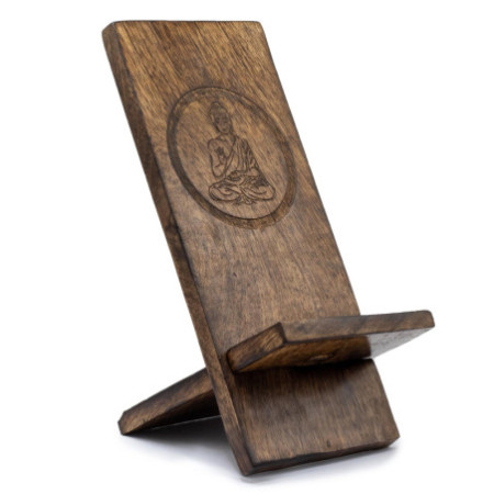 Supports de téléphone en bois sculpté - Bouddha 20 x 9,5 cm