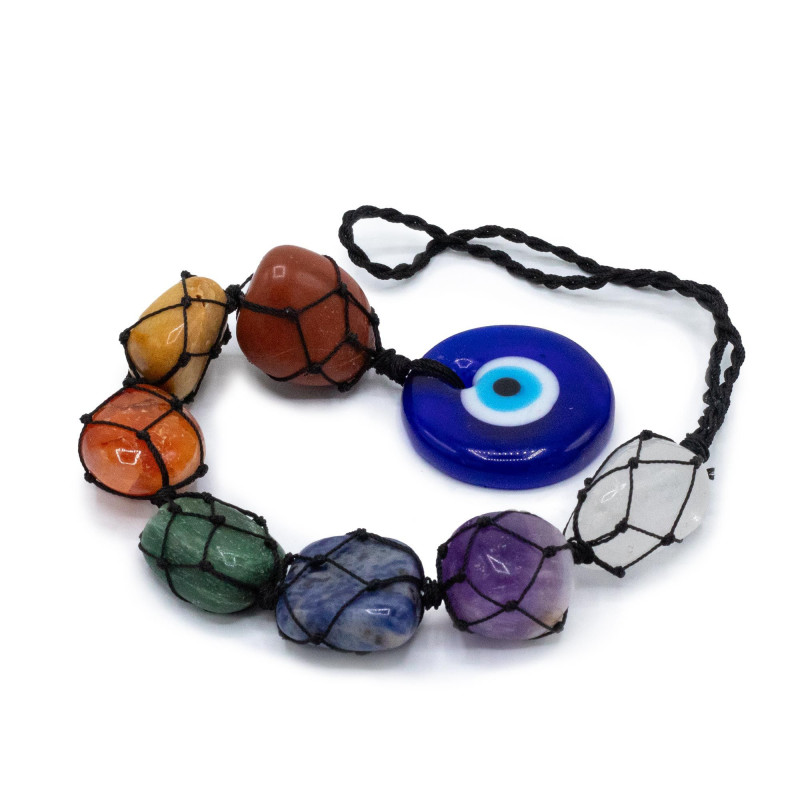 Pendentif en pierre de chakra suspendu - Mauvais œil