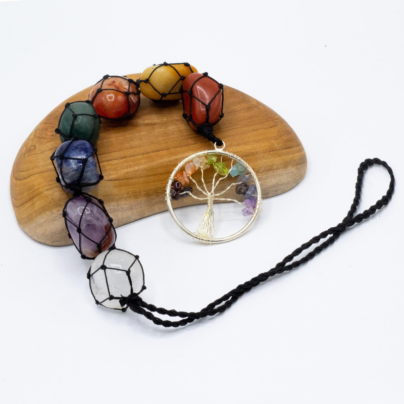 Pendentif en pierre de chakra suspendu - Arbre de vie