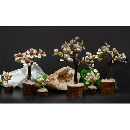 Arbres en pierre de cercle de chakra Gomati - Lot de 4