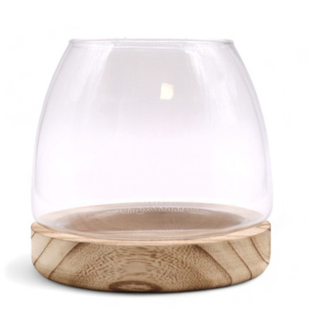 Terrarium moyen en bois de tung naturel - 15x15cm