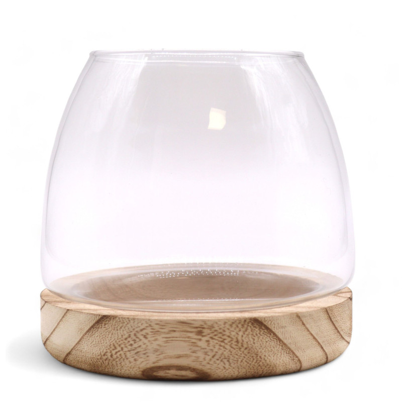 Terrarium moyen en bois de tung naturel - 15x15cm