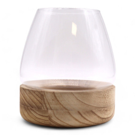 Grand Terrarium en Bois de Tung Naturel - 17x19cm