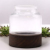 Petit terrarium en bois de tung foncé - 12x13cm