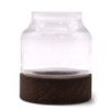 Petit terrarium en bois de tung foncé - 12x13cm