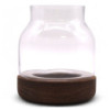Terrarium de forme moyenne en bois de tung foncé - 16x18cm