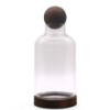 Grand terrarium en boule sur bois de tung foncé - 16 x 32 cm