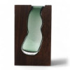 Vase en verre / Terrarium en bois de tung foncé - 14,5 x 5 x 23 cm