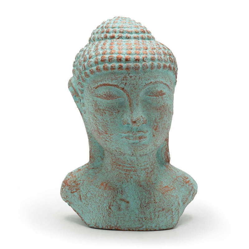 Tête de Bouddha Tranquillité - Cuivre Vert