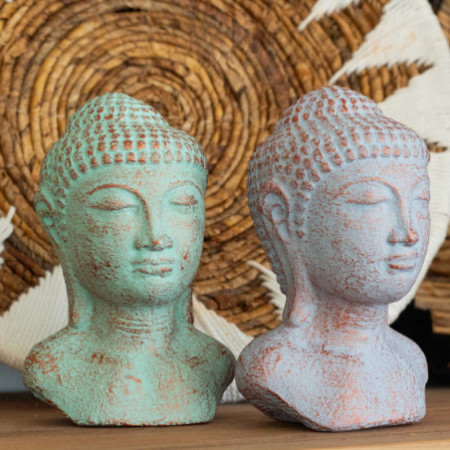 Tête de Bouddha Tranquillité - Cuivre Vert
