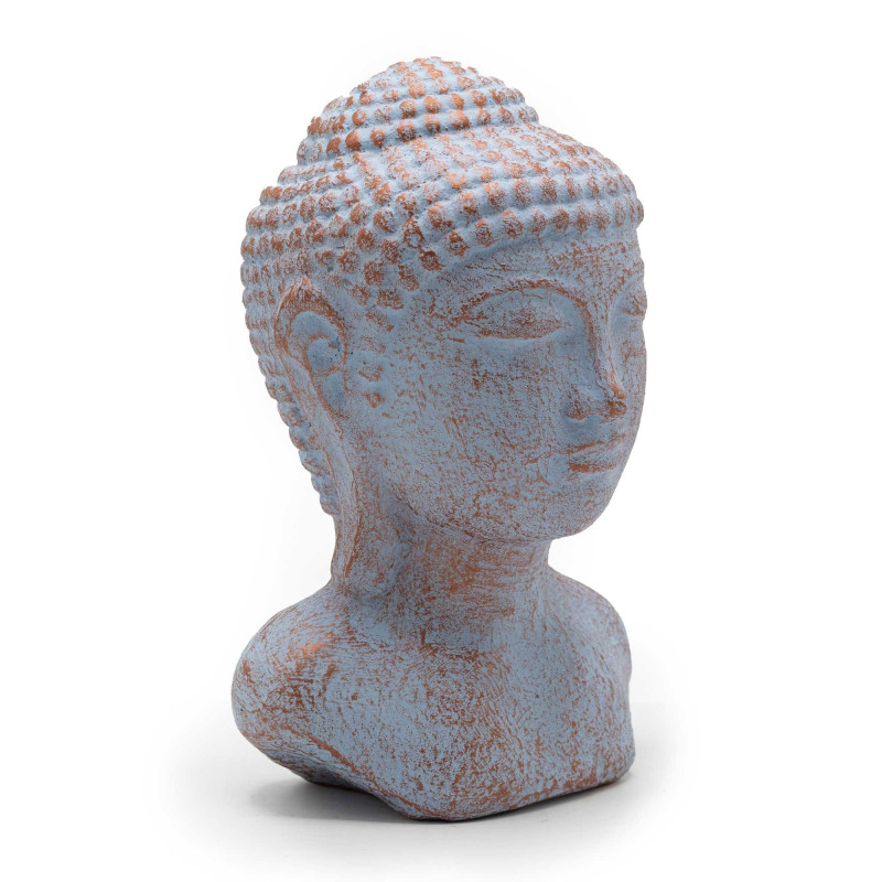 Tête de Bouddha Tranquillité - Cuivre Bleu