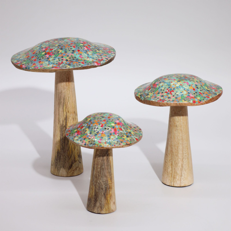 Champignon méditerranéen - 15 cm - Motif carrelage méditerranéen