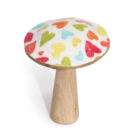 Champignon moyen - 15 cm - Cœurs pastel