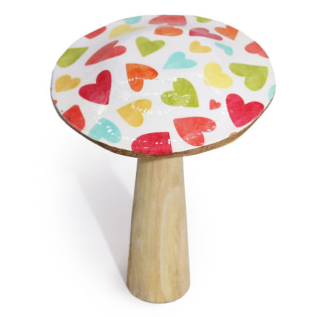 Grand champignon - 20 cm - Cœurs pastel