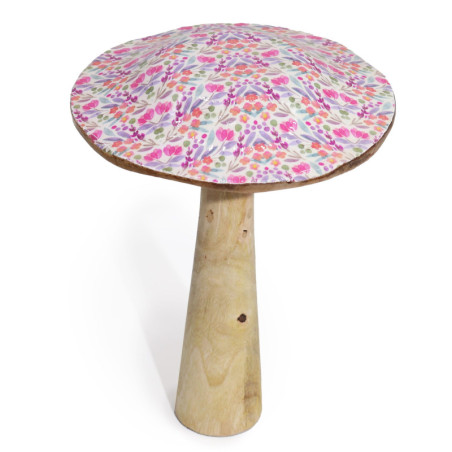 Grand champignon - 20 cm - Joli motif floral