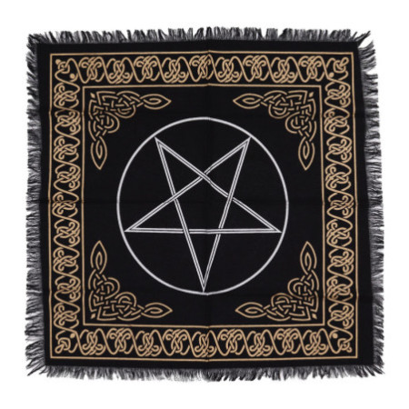 Nappe d'autel ésotérique à franges - Pentagone