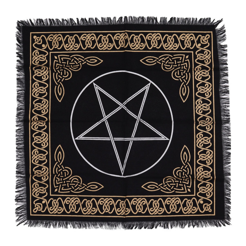 Nappe d'autel ésotérique à franges - Pentagone