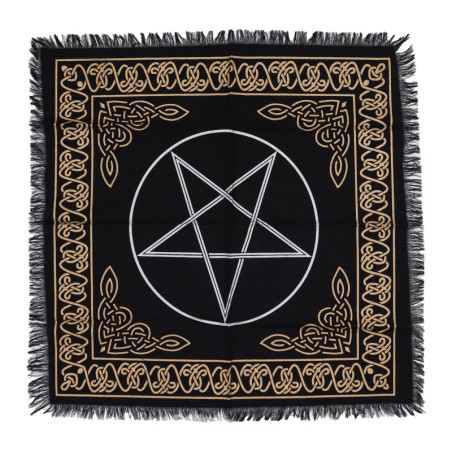 Nappe d'autel ésotérique à franges - Pentagone