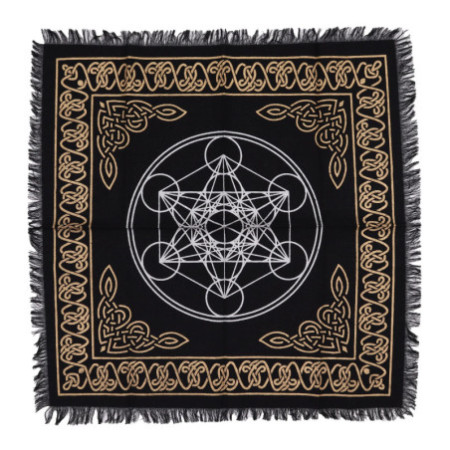 Nappe d'autel ésotérique à franges - Tableau des chakras