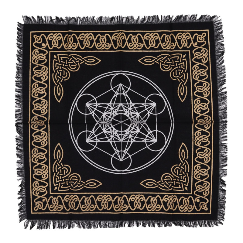Nappe d'autel ésotérique à franges - Tableau des chakras