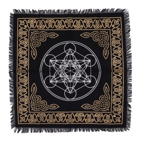 Nappe d'autel ésotérique à franges - Tableau des chakras