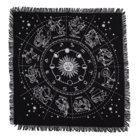 Nappe d'autel ésotérique à franges - Horoscope