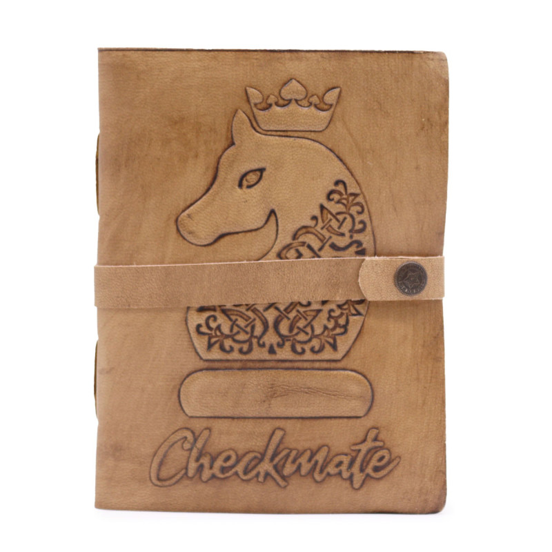 Carnet d'échecs - Beige clair - 200 pages à bords biseautés - 20 x 15 cm
