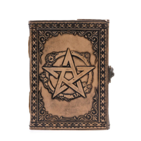 Pentacle - Carnet ésotérique - Gris antique - 200 pages Bordure cousue - 17,5 x 12,5 x 3 cm