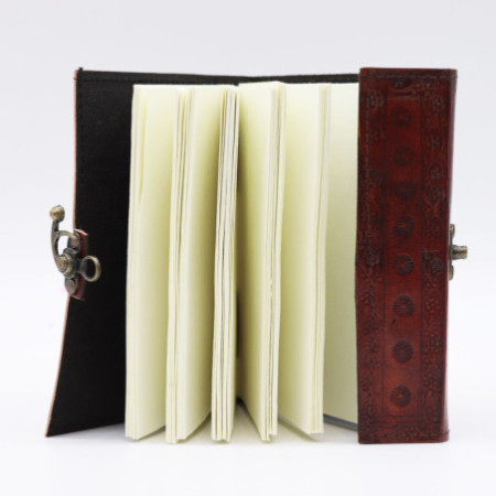 Deux Dragons - Carnet ésotérique - Rouge Tan - 200 pages Bordure cousue - 17,5 x 12,5 x 3 cm