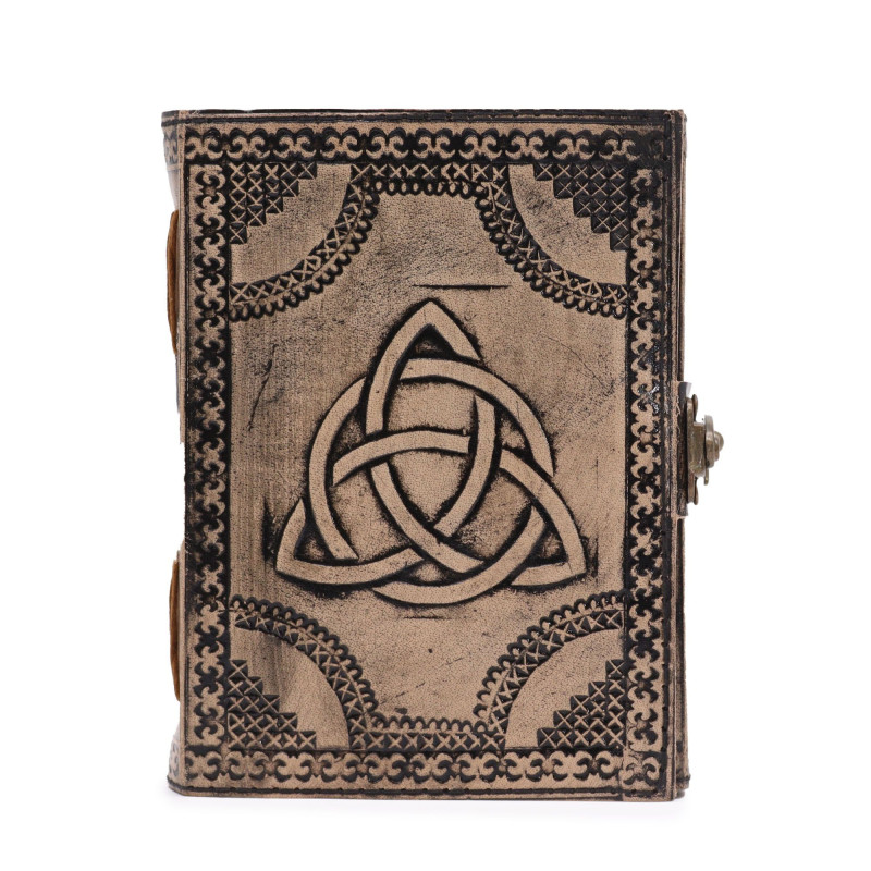 Cercle Triquetra - Carnet ésotérique - Rouge Tan - 200 pages Bordure cousue - 17,5 x 12,5 x 3 cm