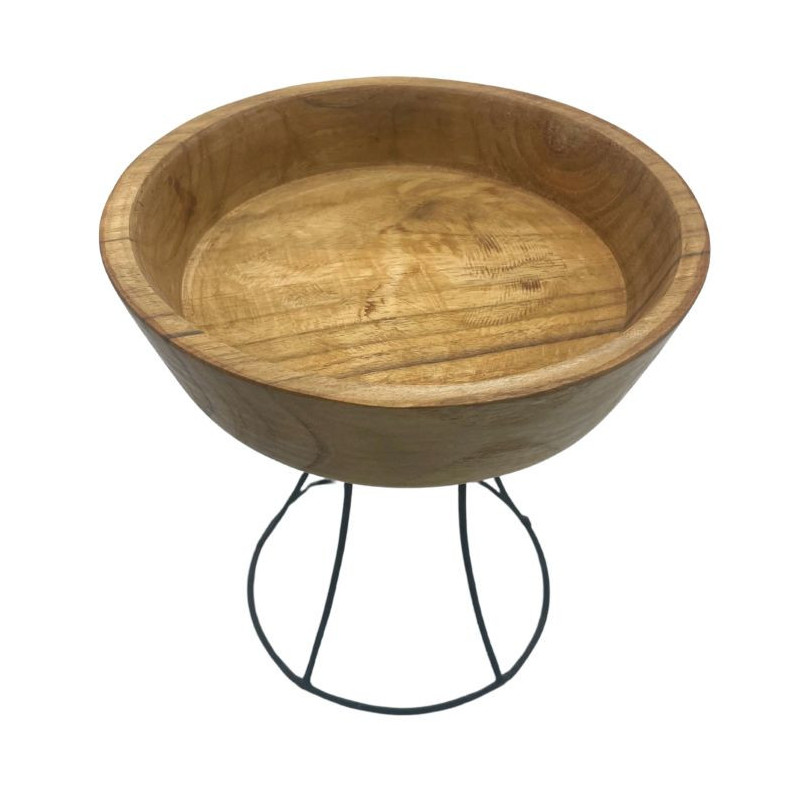 Bol surélevé en teck 20 cm - Plateau moyen