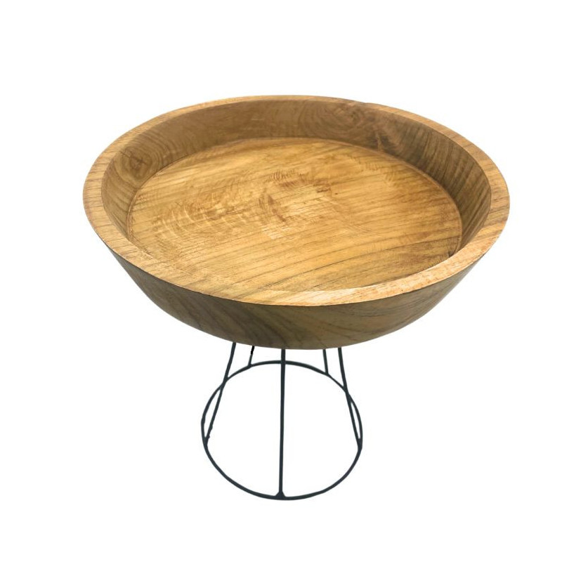 Bol surélevé en teck 20 cm - Grand plateau