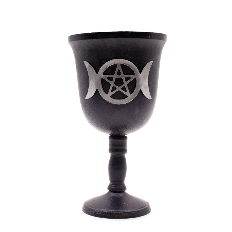 Coupe rituelle en fer - Triple Lune - 20x11cm