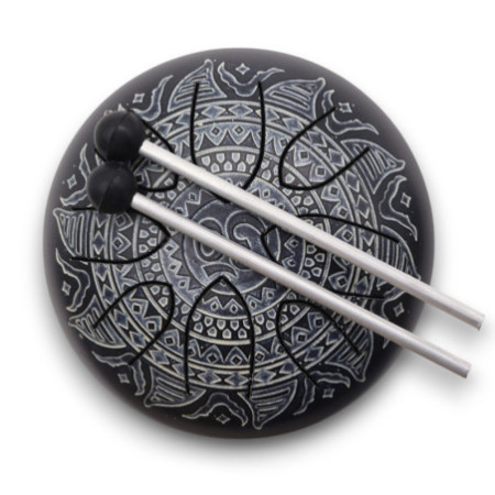 Steel Tongue Happy Drums Om Mandala gravé - 16 cm
