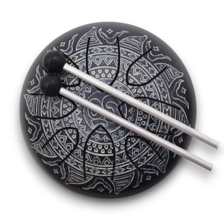 Steel Tongue Happy Drums Om Mandala gravé - 16 cm